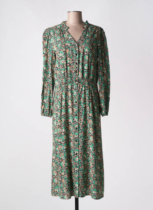 Robe mi-longue vert C'EST BEAU LA VIE pour femme