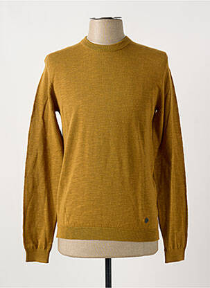 Pull col rond manches longues marron RECYCLED ART WORLD homme