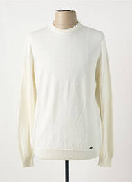 Pull col rond manches longues blanc RECYCLED ART WORLD homme