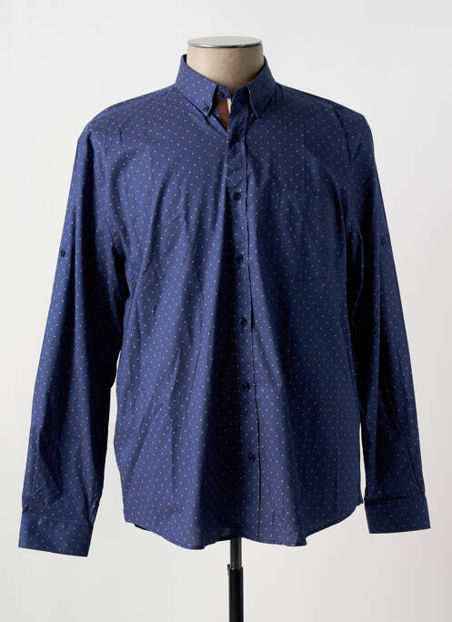Chemise manches longues bleu CAP 10 TEN pour homme
