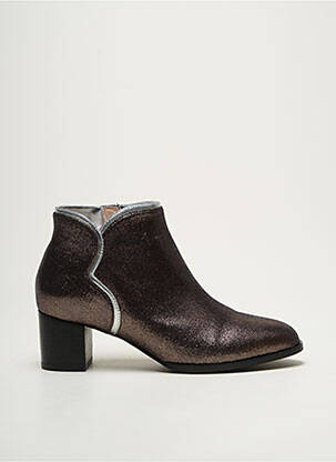 Bottines/boots fermeture zippée talon de 4 à 6cm marron MELLOW YELLOW femme
