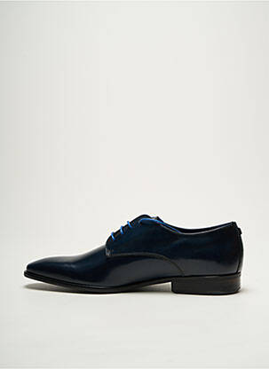 Derbies tissage satiné talon bas bleu AZZARO homme