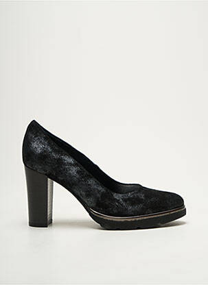 Escarpins tissage satiné talon de 7 à 9cm noir MYMA femme