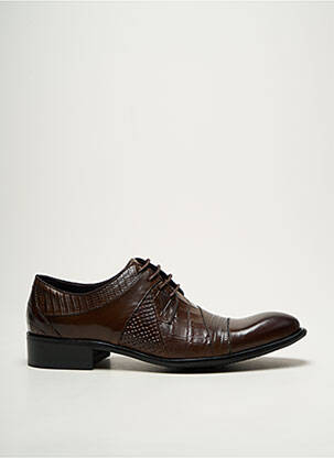 Derbies tissage satiné talon bas marron KDOPA homme