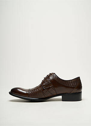 Derbies tissage satiné talon bas marron KDOPA homme