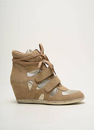 Baskets talon compensé talon de 7 à 9cm or ASH femme