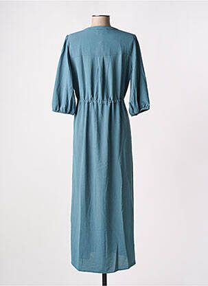 Robe longue coupe fluide manches 3/4 bleu GRACE & MILA femme