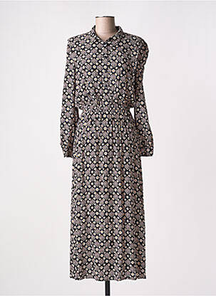 Robe longue manches longues manches longues noir DES PETITS HAUTS femme