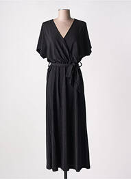 Robe mi-longue manches courtes manches courtes noir GRACE & MILA femme