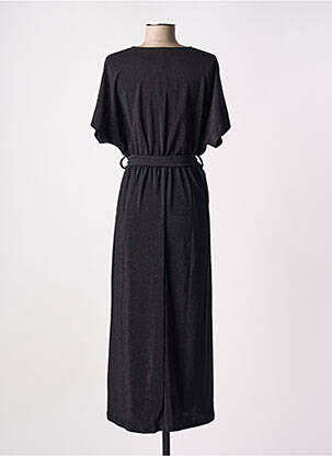 Robe mi-longue manches courtes manches courtes noir GRACE & MILA femme