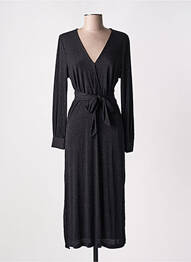 Robe longue manches longues manches longues noir GRACE & MILA femme