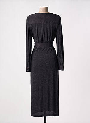 Robe longue manches longues manches longues noir GRACE & MILA femme
