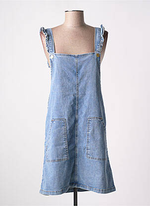 Robe mi-longue coupe cintrée fines bretelles bleu LA PETITE ETOILE femme