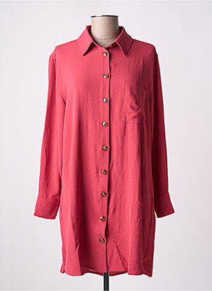 Robe courte coupe fluide manches longues rose GRACE & MILA femme