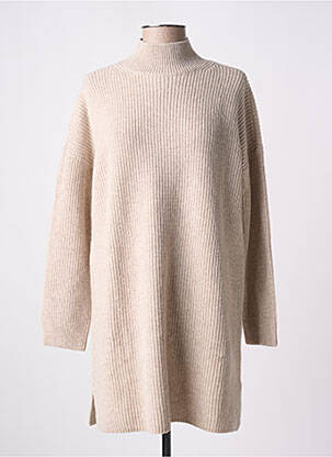 Robe courte manches longues manches longues beige DES PETITS HAUTS femme