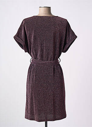 Robe mi-longue manches courtes manches courtes violet GRACE & MILA femme