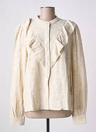 Chemisier coupe droite manches longues beige FRNCH femme