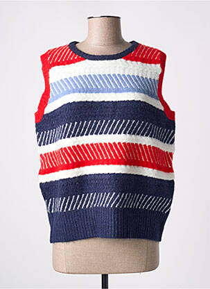 Pull coupe droite sans manche bleu FRNCH femme