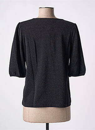 Top col v manches 3/4 noir GRACE & MILA femme