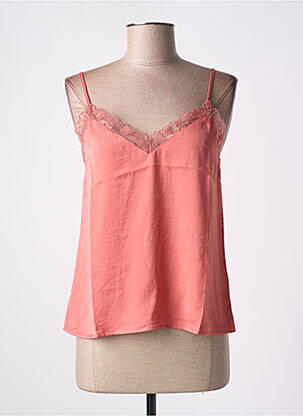 Top col v fines bretelles rose LA PETITE ETOILE femme