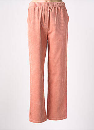 Pantalon droit taille élastique rose FRNCH femme
