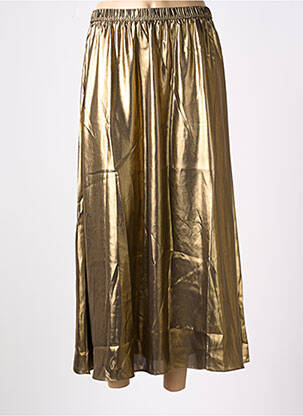 Jupe mi-longue coupe évasée or DES PETITS HAUTS femme