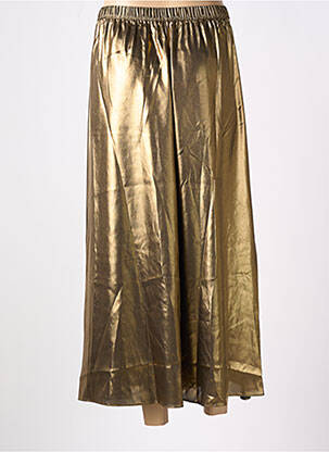 Jupe mi-longue coupe évasée or DES PETITS HAUTS femme