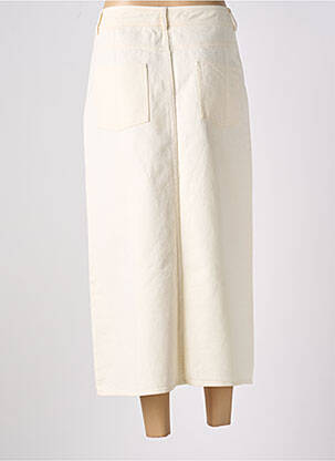 Jupe mi-longue coupe droite beige GRACE & MILA femme