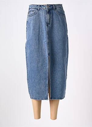Jupe mi-longue coupe droite bleu FRNCH femme