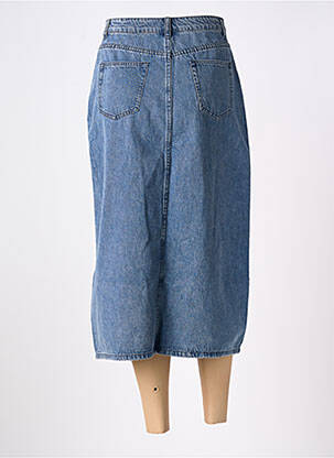 Jupe mi-longue coupe droite bleu FRNCH femme