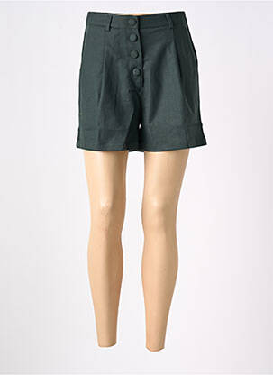 Short fermeture zippée sous rabat boutonné vert LA PETITE ETOILE femme