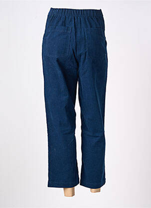 Pantalon 7/8 fermeture zippée sous rabat boutonné bleu FRNCH femme