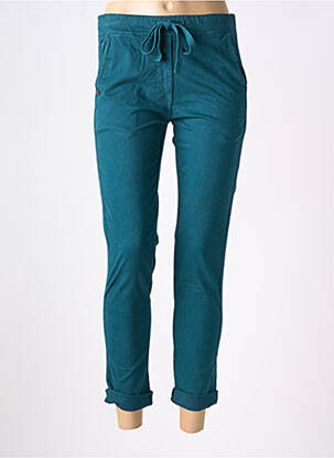 Pantalon 7/8 taille élastique bleu PAKO LITTO femme