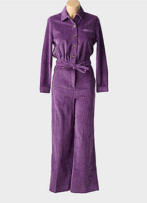 Combi-pantalon fermeture boutonnée sur le devant manches longues violet DES PETITS HAUTS femme