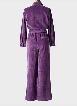 Combi-pantalon fermeture boutonnée sur le devant manches longues violet DES PETITS HAUTS femme