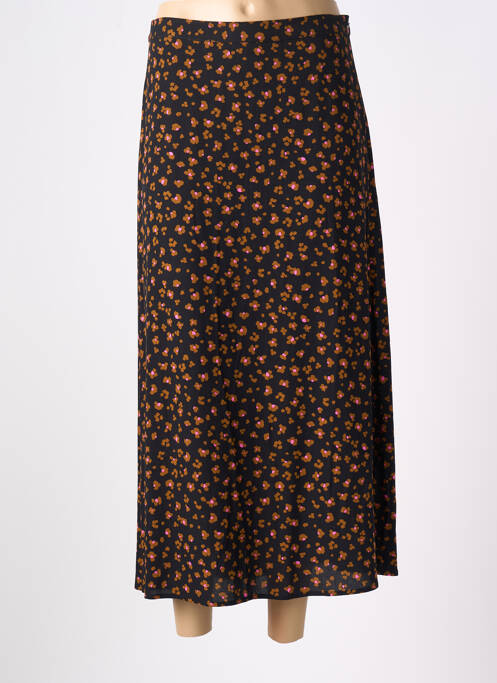Jupe mi-longue coupe évasée noir DES PETITS HAUTS femme