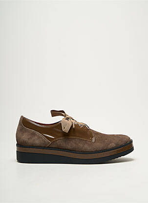 Derbies matière lisse talon de 4 à 6cm marron MAM'ZELLE femme