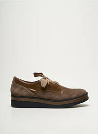 Derbies matière lisse talon de 4 à 6cm marron MAM'ZELLE femme