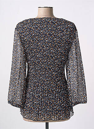 Blouse imprimé fantaisie manches longues bleu CHRISTINE LAURE femme