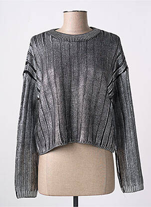Pull coupe cintrée manches longues gris ONLY femme