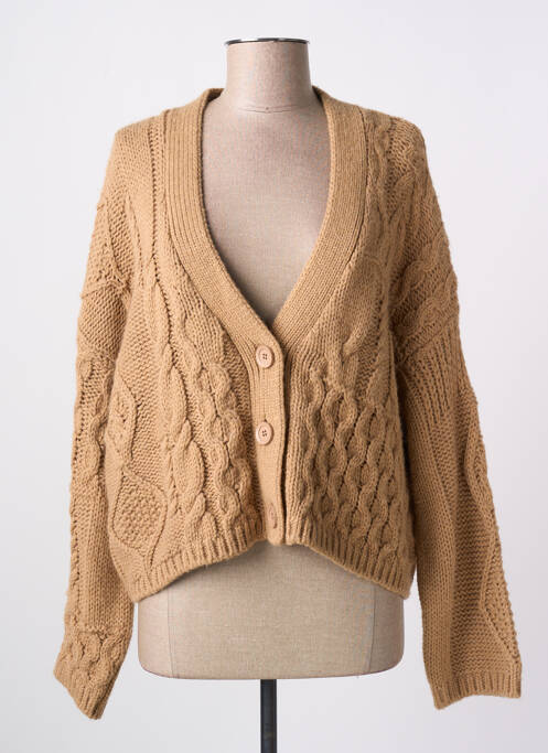 Gilet manches longues marron PAKO LITTO pour femme