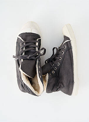 Baskets bout rond talon plat jusqu'à 3cm gris BENSIMON femme