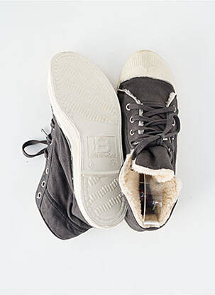 Baskets bout rond talon plat jusqu'à 3cm gris BENSIMON femme