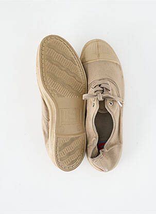 Baskets bout rond talon plat jusqu'à 3cm beige BENSIMON femme