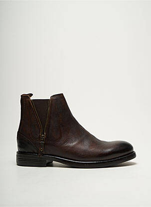 Bottines/boots fermeture zippée talon bas marron AMBITIOUS homme
