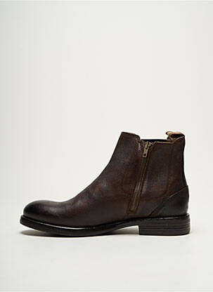 Bottines/boots fermeture zippée talon bas marron AMBITIOUS homme