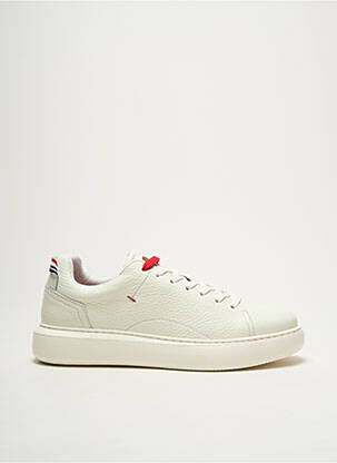 Baskets matière lisse bout rond blanc KICKERS homme