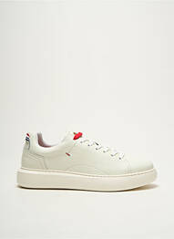 Baskets matière lisse bout rond blanc KICKERS homme