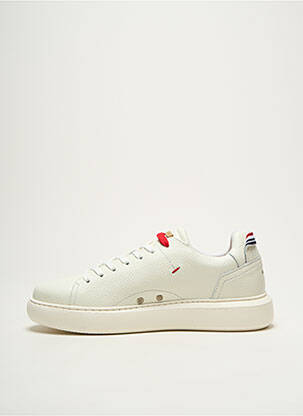 Baskets matière lisse bout rond blanc KICKERS homme