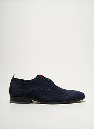 Derbies nubuck talon bas bleu AMBITIOUS homme